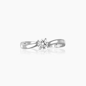 Anillo solitario de mujer en plata con circonitas 523016