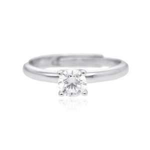 Solitaire women's ring in silver with zircon 523175