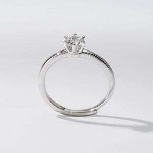 Anello da donna solitario in argento con zircone 523177