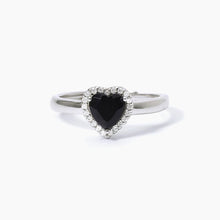 Cargar imagen en el visor de la galería, Anillo de mujer Mabina Love Affair de plata con corazón negro 523285
