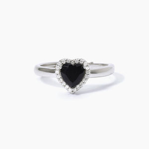 Anillo de mujer Mabina Love Affair de plata con corazón negro 523285