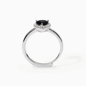 Anillo de mujer Mabina Love Affair de plata con corazón negro 523285