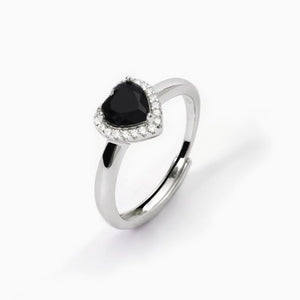 Anillo de mujer Mabina Love Affair de plata con corazón negro 523285