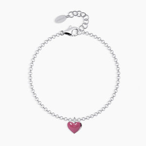Pink enamel heart women's bracelet Pink-love 533039