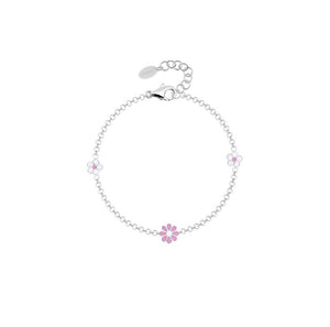 Pulsera Bimba en plata con flores de Mabina 533396