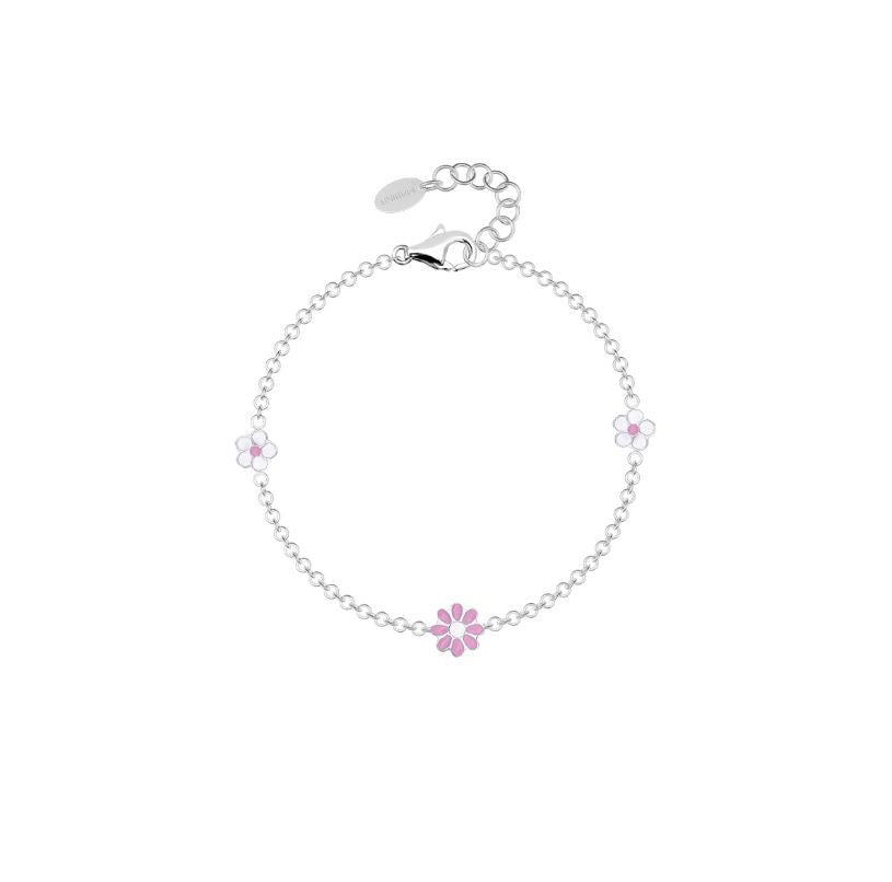 Pulsera Bimba en plata con flores de Mabina 533396