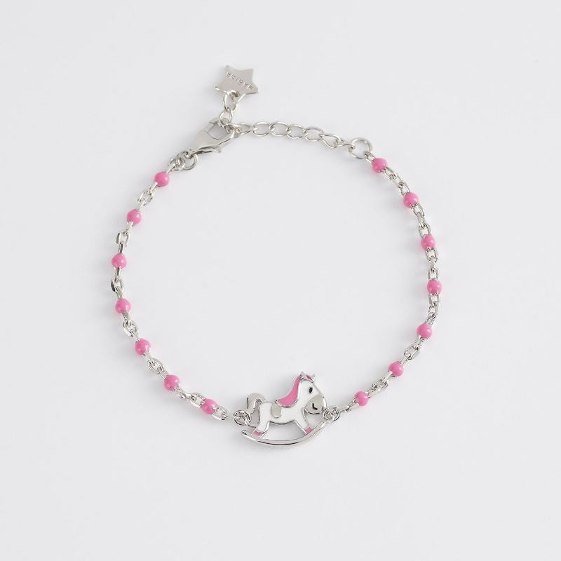 Pulsera Mabina caballito balancín de plata para niña 533492