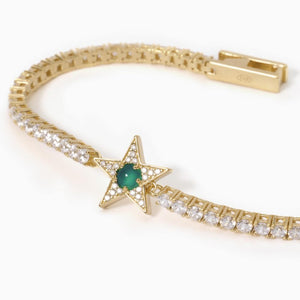 Bracciale da donna tennis in argento dorato Mabina Starlet 533651