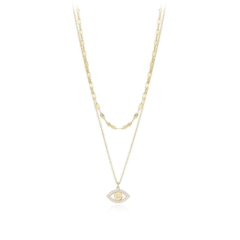 Collana da donna occhio in argento dorato Mabina 553316