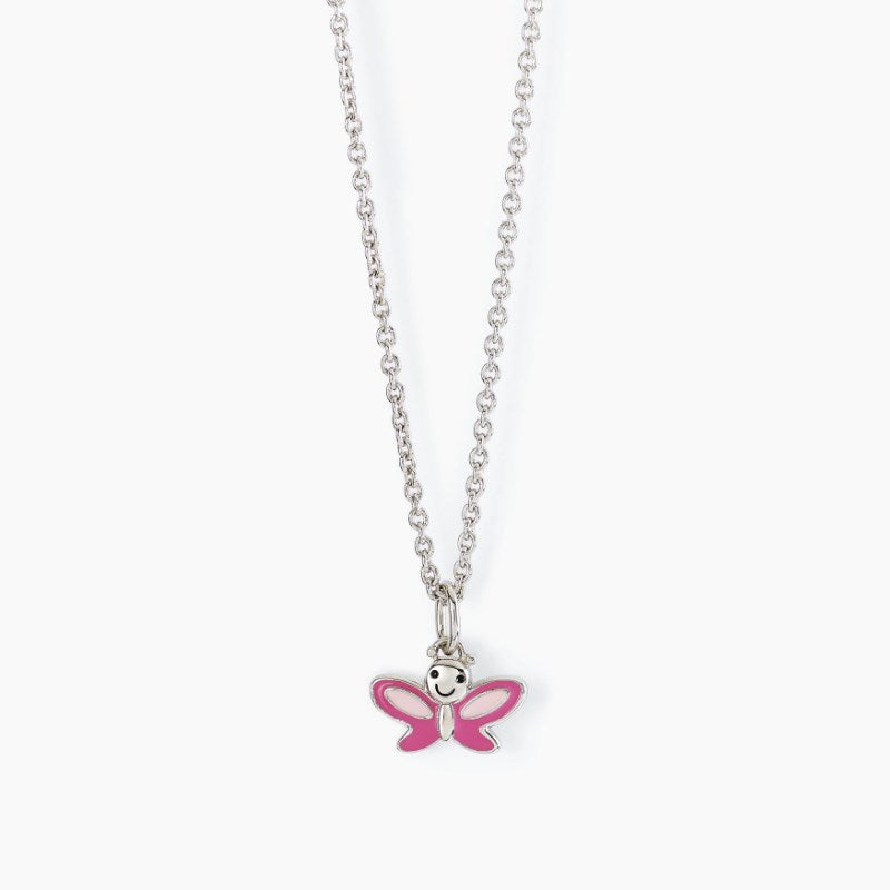 Collar niña plata con mariposa Mabina 553420