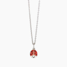 Cargar imagen en el visor de la galería, Collar niña plata con mariquita Mabina 553422
