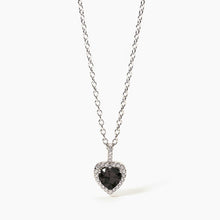Carica l&#39;immagine nel visualizzatore di Gallery, Collana da donna in argento con cuore nero Mabina Love Affair 553523
