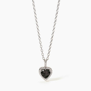 Collana da donna in argento con cuore nero Mabina Love Affair 553523