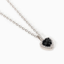 Carica l&#39;immagine nel visualizzatore di Gallery, Collana da donna in argento con cuore nero Mabina Love Affair 553523
