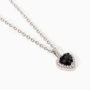 Collana da donna in argento con cuore nero Mabina Love Affair 553523