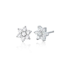 Carica l&#39;immagine nel visualizzatore di Gallery, Orecchini da donna in argento fiore con zirconi 563050

