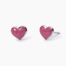 Carica l&#39;immagine nel visualizzatore di Gallery, Orecchini da donna cuore in argento e smalto Mabina 563061
