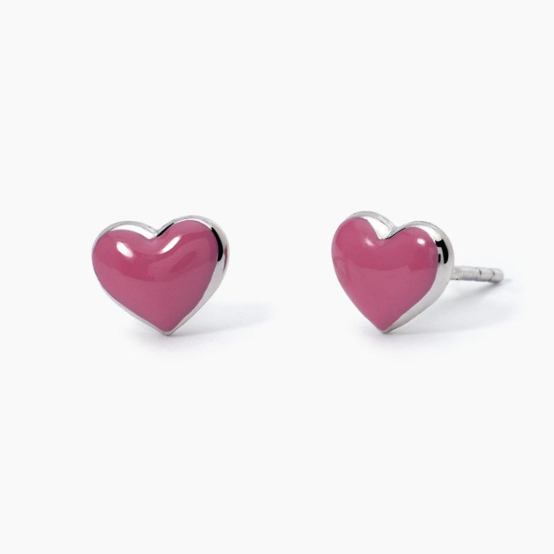 Orecchini da donna cuore in argento e smalto Mabina 563061