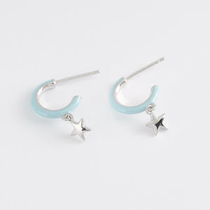 Orecchini da donna a cerchio con stella in argento Mabina 563460