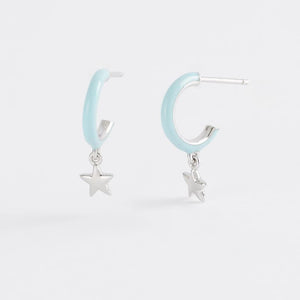 Orecchini da donna a cerchio con stella in argento Mabina 563460
