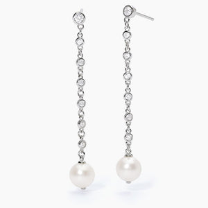 Mabina Duchessa women's earrings in silver with pearl 563561