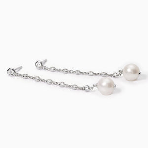 Mabina Duchessa women's earrings in silver with pearl 563561
