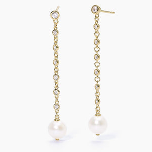 Mabina Duchessa women's earrings in silver with pearl 563562