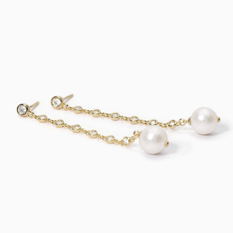 Mabina Duchessa women's earrings in silver with pearl 563562