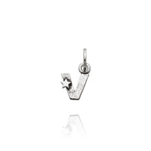 Load image into Gallery viewer, Charm in 925 Silver Letter &quot;V&quot; With Stars Giovanni Raspini 06666 
