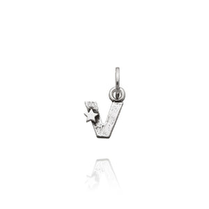 Charm in 925 Silver Letter "V" With Stars Giovanni Raspini 06666 