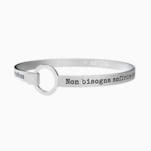 Carica l&#39;immagine nel visualizzatore di Gallery, Bracciale rigido da donna in acciaio Non bisogna soffrire.. Kidult 731002

