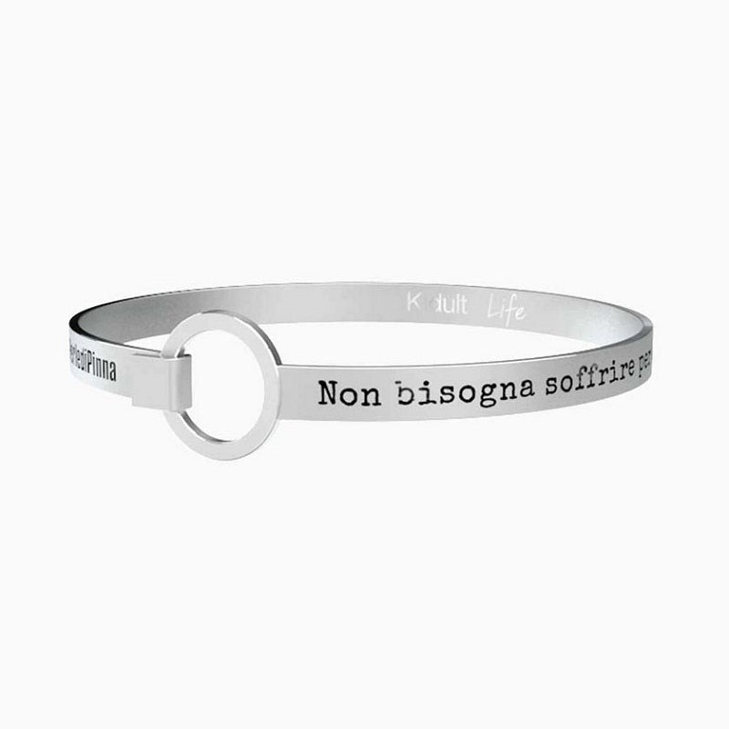 Bracciale rigido da donna in acciaio Non bisogna soffrire.. Kidult 731002