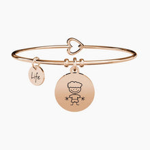 Carica l&#39;immagine nel visualizzatore di Gallery, Bracciale da donna in acciaio oro rosa ciondolo Boy Kidult 731018
