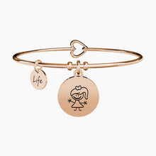 Carica l&#39;immagine nel visualizzatore di Gallery, Bracciale da donna in acciaio oro rosa ciondolo Girl Kidult 731019
