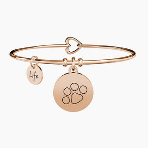 Bracciale da donna in acciaio oro rosa ciondolo Pet Kidult 731020