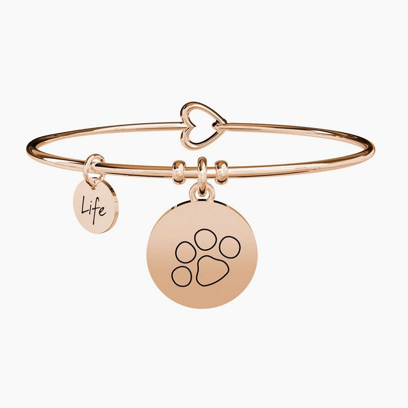 Bracciale da donna in acciaio oro rosa ciondolo Pet Kidult 731020