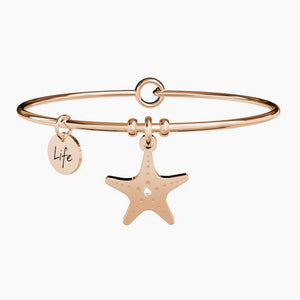 Bracciale da donna in acciaio oro rosa ciondolo Stella Marina Kidult 731023