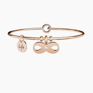 Bracciale da donna in acciaio oro rosa ciondolo Infinito Kidult 731039