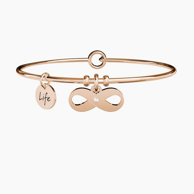 Bracciale da donna in acciaio oro rosa ciondolo Infinito Kidult 731039