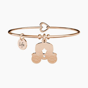 Bracciale da donna in acciaio oro rosa ciondolo Carrozza Kidult 731072