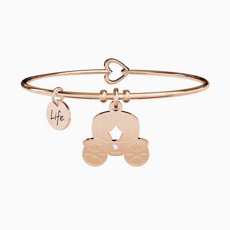Bracciale da donna in acciaio oro rosa ciondolo Carrozza Kidult 731072