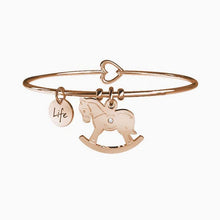 Carica l&#39;immagine nel visualizzatore di Gallery, Bracciale da donna in acciaio oro rosa ciondolo Cavallo a Dondolo Kidult 731081
