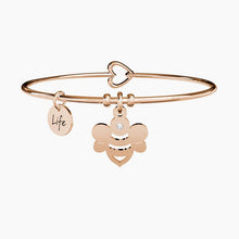 Carica l&#39;immagine nel visualizzatore di Gallery, Bracciale da donna in acciaio oro rosa ciondolo Ape Kidult 731083
