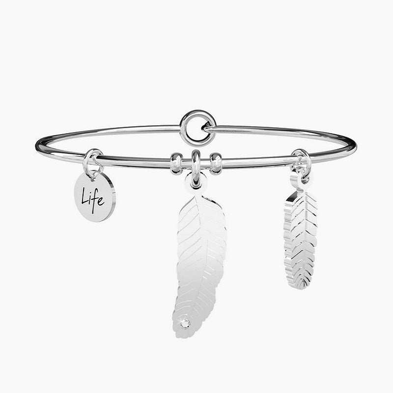 Women's steel bracelet with Feather pendant Kidult 731084