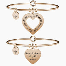 Carica l&#39;immagine nel visualizzatore di Gallery, Set di due bracciali da donna in acciaio oro rosa Mama-Figlia Kidult 731099
