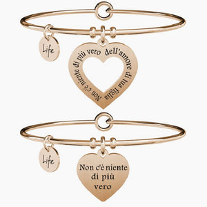 Set di due bracciali da donna in acciaio oro rosa Mama-Figlia Kidult 731099
