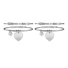 Carica l&#39;immagine nel visualizzatore di Gallery, Set di due bracciali da donna in acciaio cuore Partners in crime Kidult 731101
