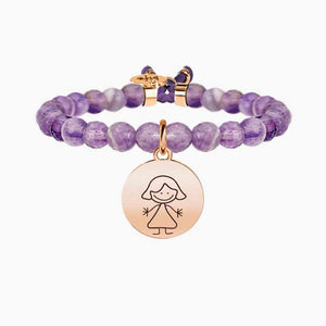 Bracciale Da Donna in Acciaio Rosè e Ametista Viola Mum Kidult 731130