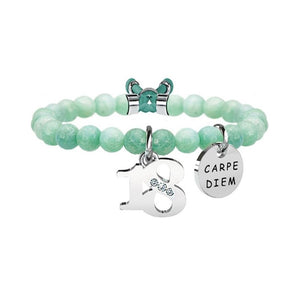 Bracciale da donna in acciaio a forma di 13 e amazzonite Kidult 731132
