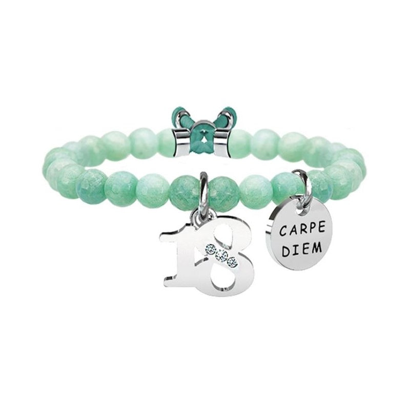 Bracciale da donna in acciaio a forma di 13 e amazzonite Kidult 731132